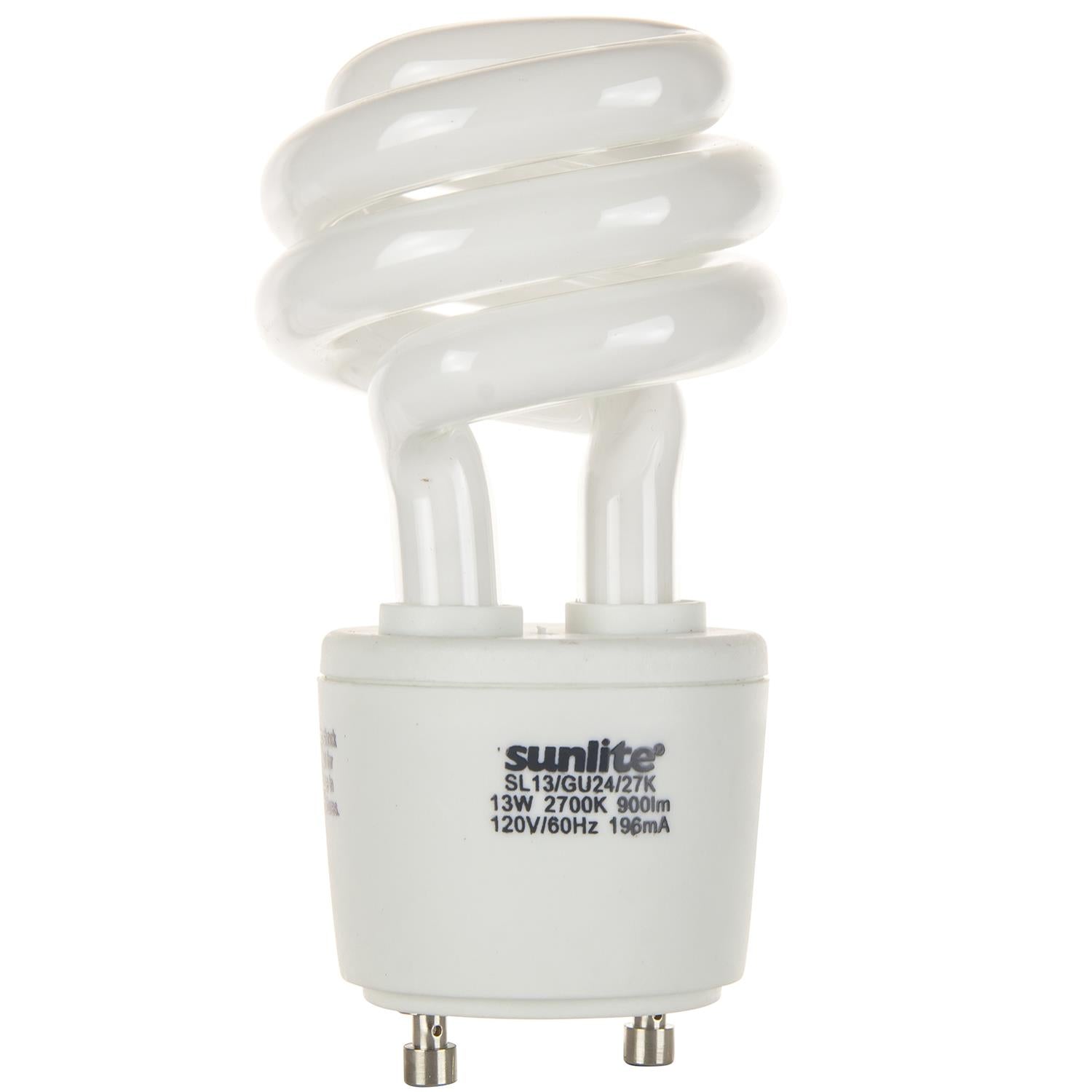 Sunlite 13 Watt GU24 Sprial, GU24 Base, Warm White - Cheap-Us