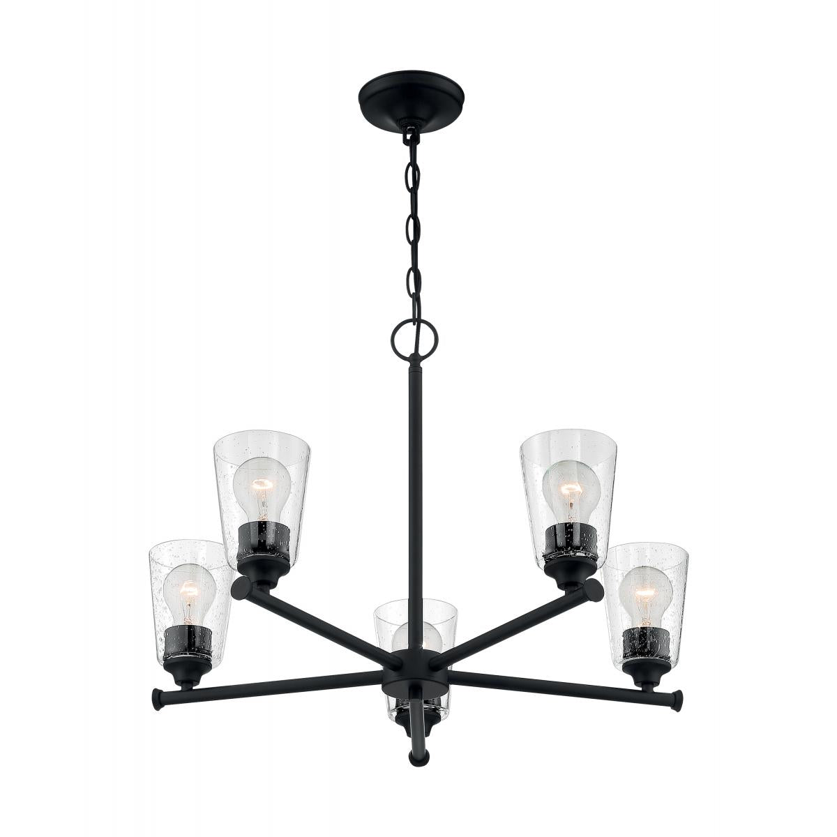 Satco Nuvo Bransel 5-9 Light Chandelier With Seeded Glass - Cheap-Us