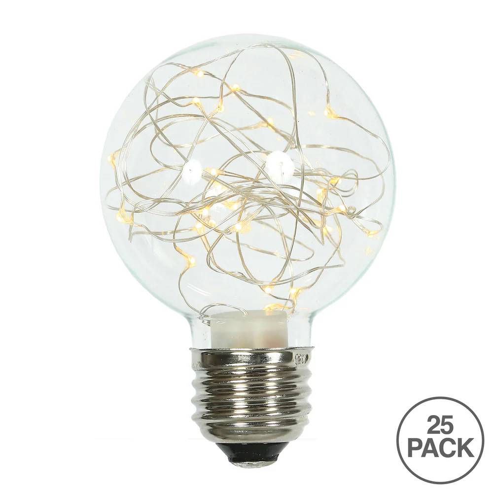 Vickerman Warm White LED Twinkle Glass G95 Fairy Light Christmas Bulb - Cheap-Us