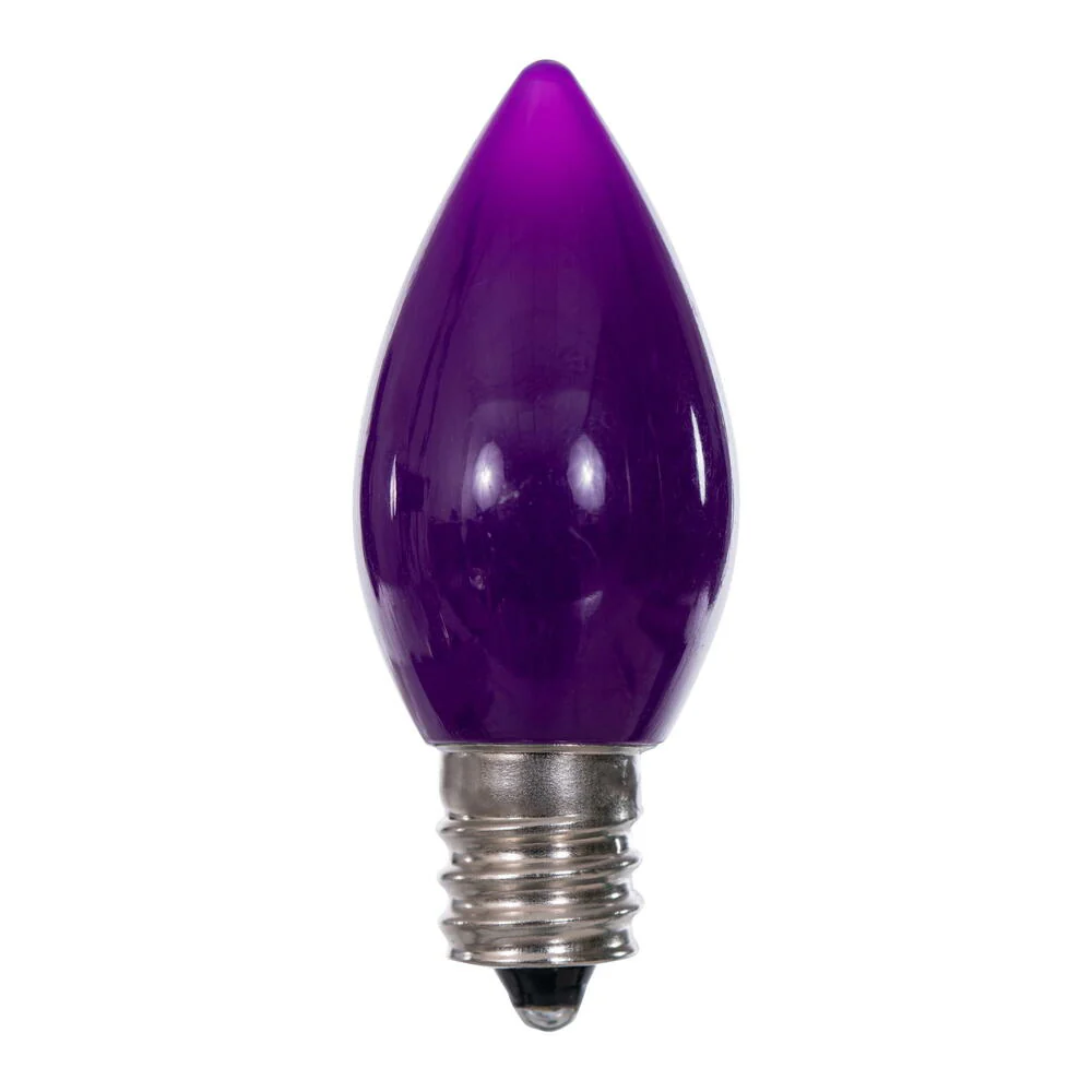 Vickerman C7 Ceramic LED Purple Bulb  Nickel Base  120V .6 Watts  3 diodes 25 Bulbs per bag - Cheap-Us