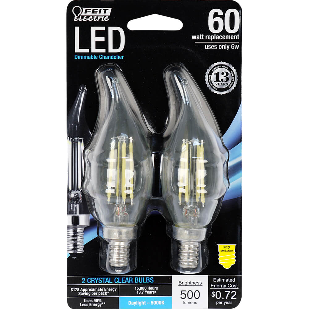 500 Lumen 5000K Dimmable Flame Tip LED - Cheap-Us