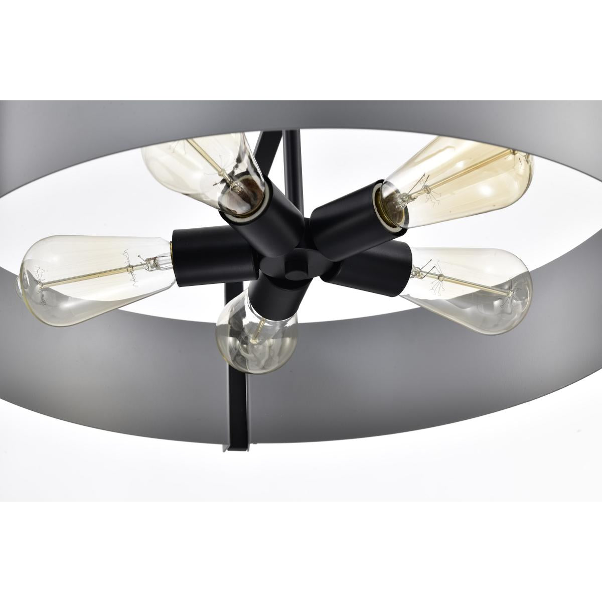 60-7854 ALTOS 5 LIGHT LARGE PENDANT Altos 5 Light Large Pendant; Gray and Matte Black Finish - Cheap-Us