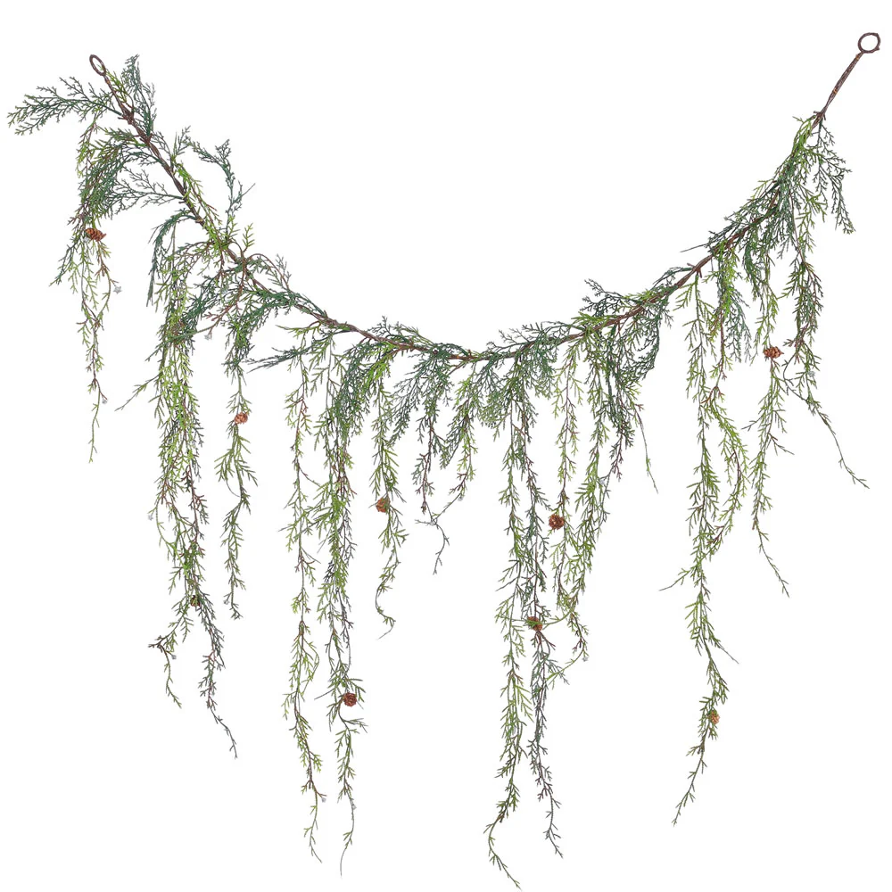 Vickerman 4' Weeping Cedar Artificial Christmas Garland Unlit - Cheap-Us
