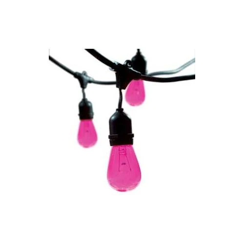 Bulbrite STRING15/E26-11S14PKOutdoor String Light w/Pink Incandescent 11S14 Bulbs, 48-Feet, 15 Lights - Cheap-Us