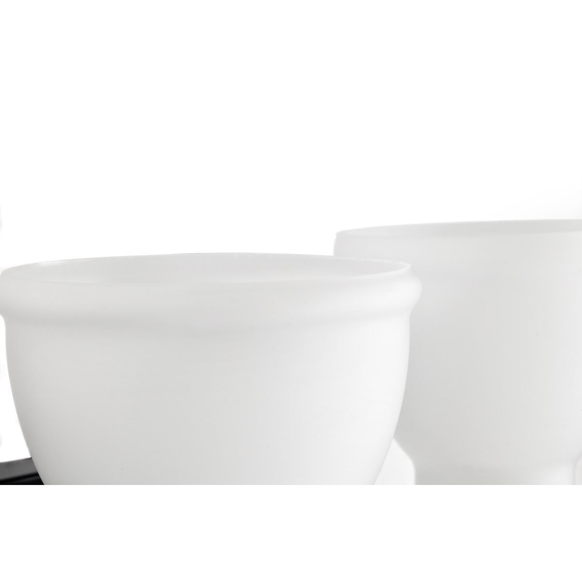 60-8023 RUSSEL 3 LIGHT VANITY Russel; 3 Light Vanity; Matte Black with Satin White Glass - Cheap-Us
