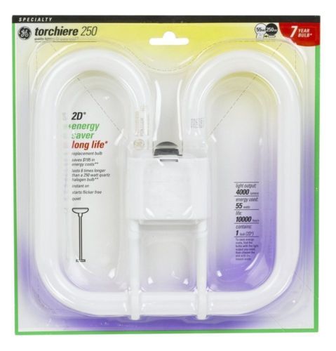 GE Lighting 40184 Energy Smart 55-Watt 2-D Compact Fluorescent Bulb, 250-Watt Replacement - Cheap-Us