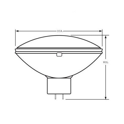 GE 43497 - 1000W - PAR64 Narrow Spot - Halogen - Sealed Beam - 4,000 Hours - 200,000 Candlepower - 3000 Kelvin - Cheap-Us