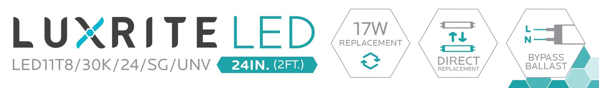 Luxrite LED 2' T8 Universal 11W Shatter Proof Ballast Compatible Light Tube, G13 Base, 1100 Lumens, 3000K - Soft White, 83 CRI, Frosted White Finish, Pack of 5 (LR34070) - Cheap-Us