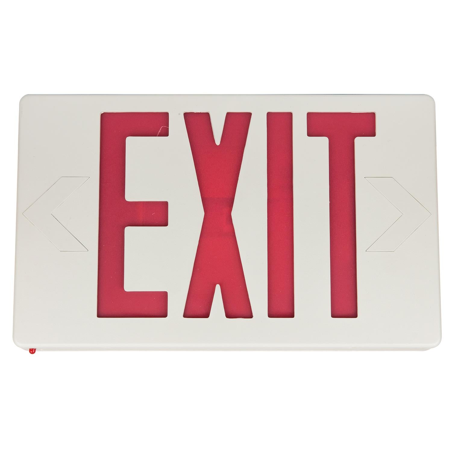 Sunlite Surface Mount Exit Light, White Plastic Housing, Single Faced White Plate, Red Letters, Emergency Backup Battery - Cheap-Us