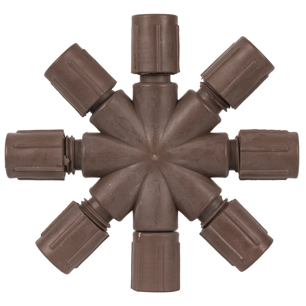 Vickerman Single Mold LED Set Brown Coaxial 8-Way Splitter - 4 Pack, CSA/us Listed. - Cheap-Us