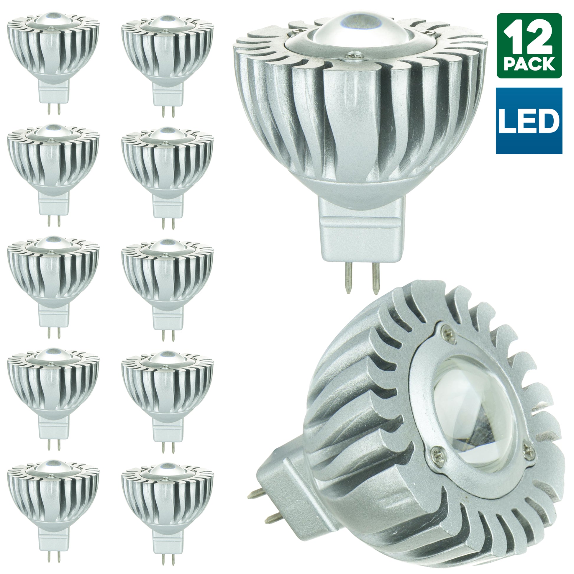 MR16 Mini Reflector, 120 Lumens, GU5.3 Base, White - Cheap-Us