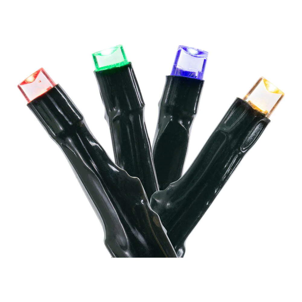 Vickerman 1000Lt LED Multi Cluster Light Set, 34' Long, 8 Function Memory Remote Controlled, Coaxial End Connect up to 3 Sets. Has 8 Hour On/Off Timer, Green Wire with 16' Lead Power Cord to Low Voltage Adapter.  UL Approved for Indoor/Outdoor Use. - Cheap-Us