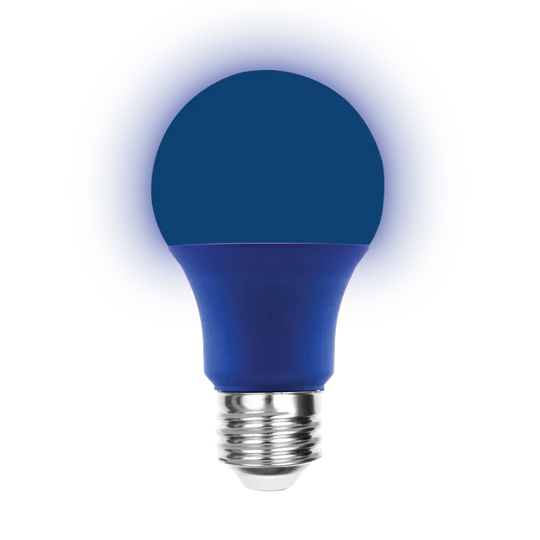 Luxrite LED A19 Colored Light Bulb, E26 - Medium Base, 8W, Blue Finish, Non-Dimmable, Shatter Proof, Pack of 15 (LR21491) - Cheap-Us