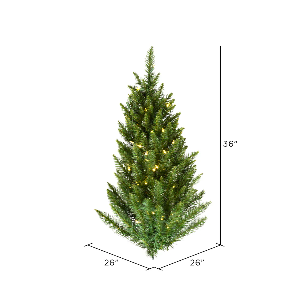 Vickerman 3' Camdon Fir Artificial Christmas Wall Tree Warm White Dura-lit LED Lights - Cheap-Us