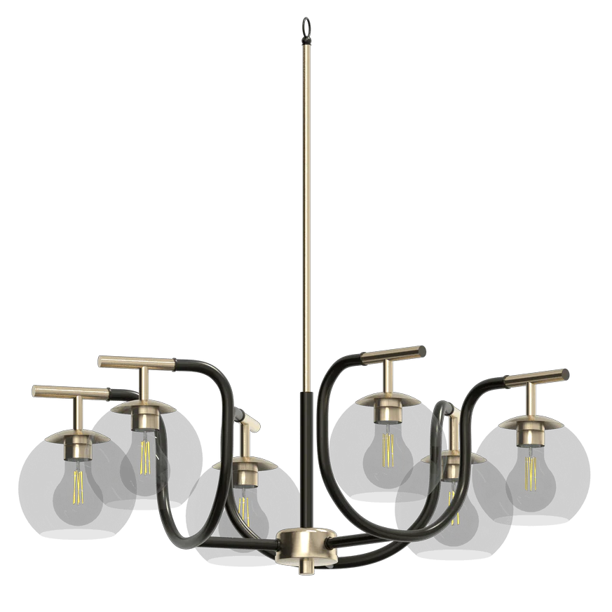 Grioto Six Light Modern Chandelier Fixture with Glass Shades - Cheap-Us