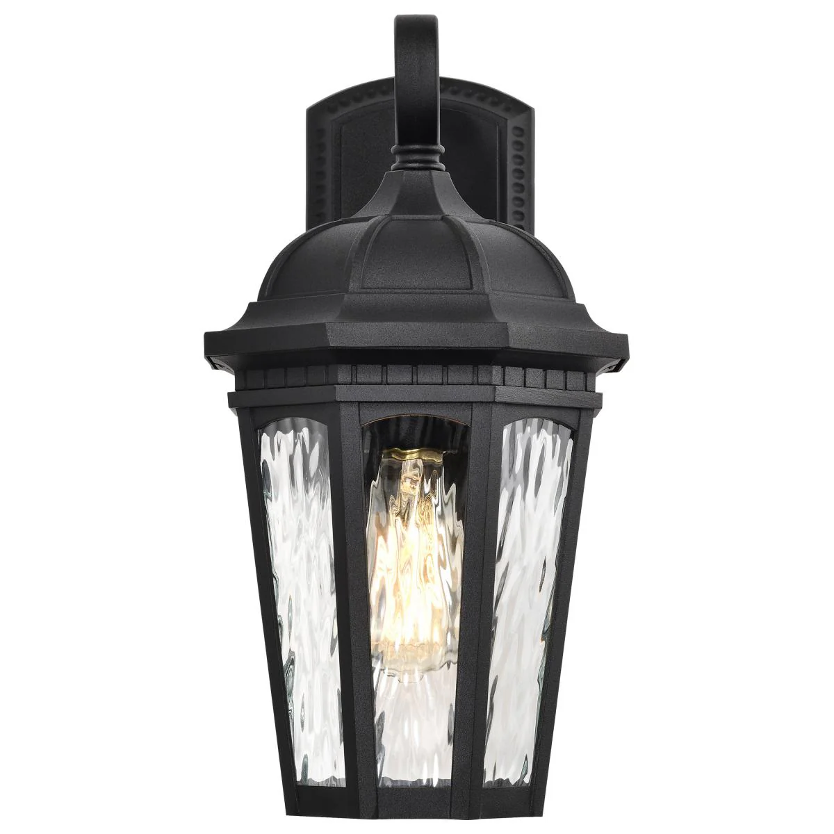60-5946 EAST RIVER 1LT OUTDOOR LG WALL East River Collection Outdoor 16 inch Large Wall Light; Matte Black Finish with Clear Water Glass - Cheap-Us