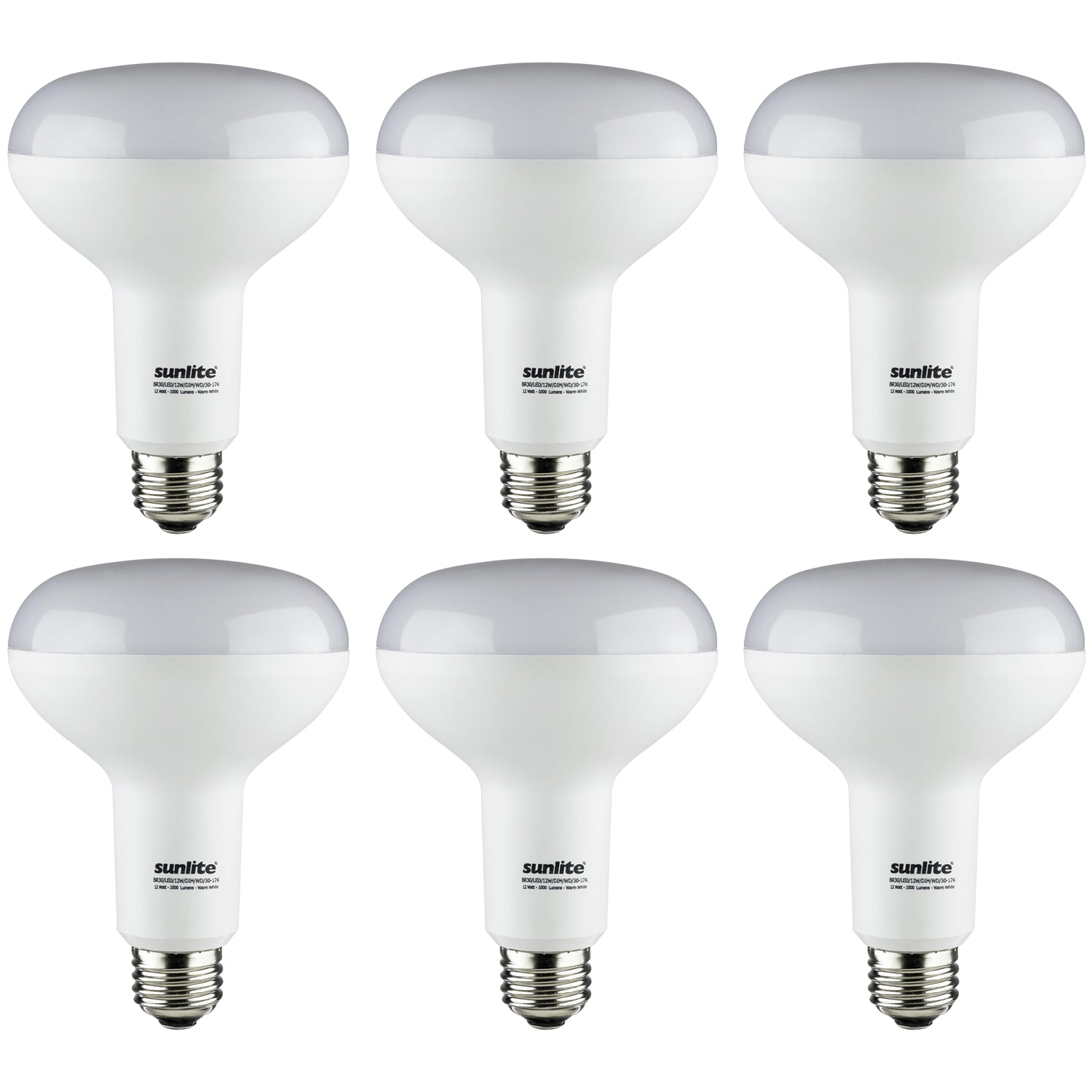 Sunlite LED BR30 Hospitality Series 12W (65W Equivalent) Light Bulb Medium (E26) Base, Warm White - Cheap-Us