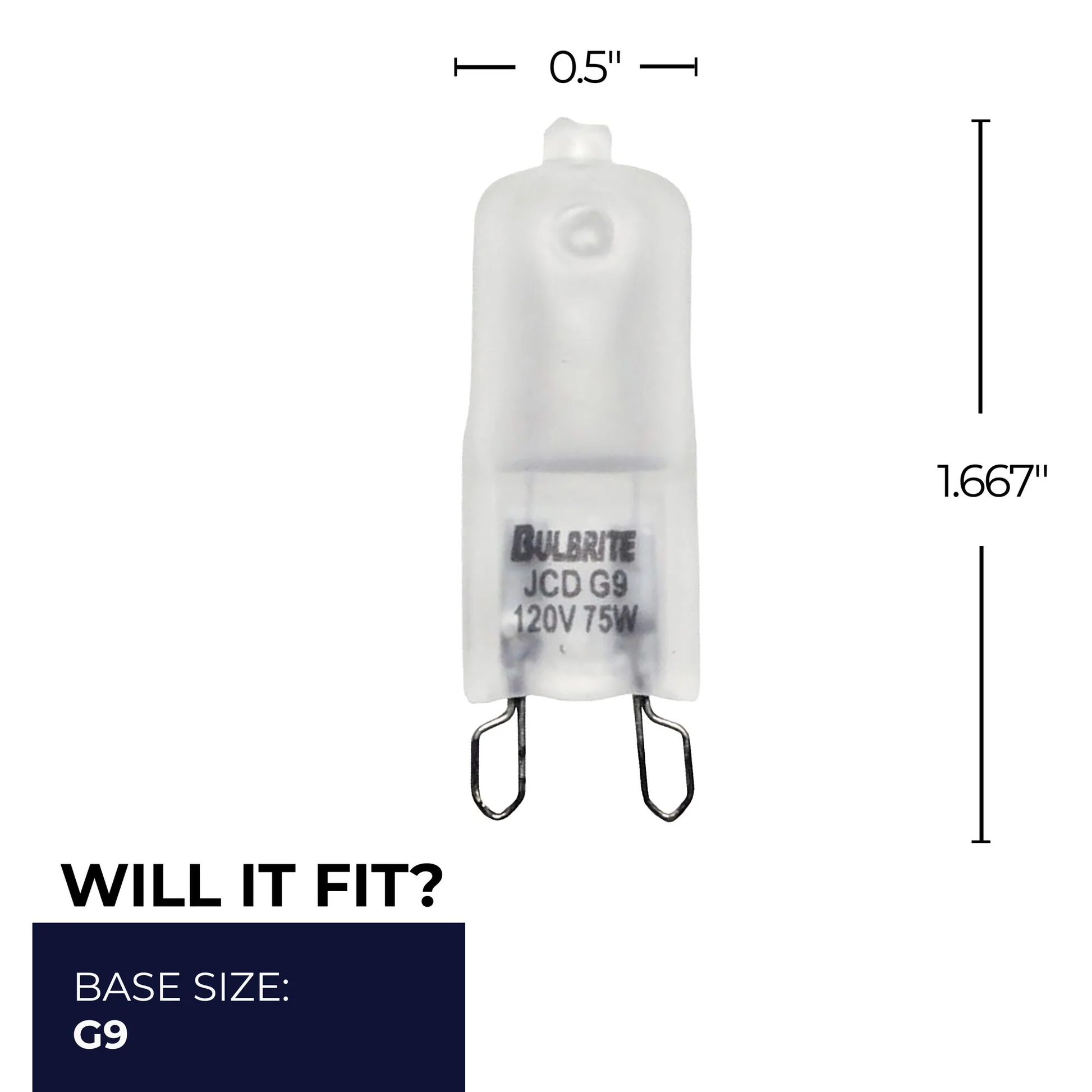 BULBRITE HALOGEN T4 BI-PIN (G9) 75W DIMMABLE LIGHT BULB 2900K/SOFT WHITE 5PK (654076) - Cheap-Us