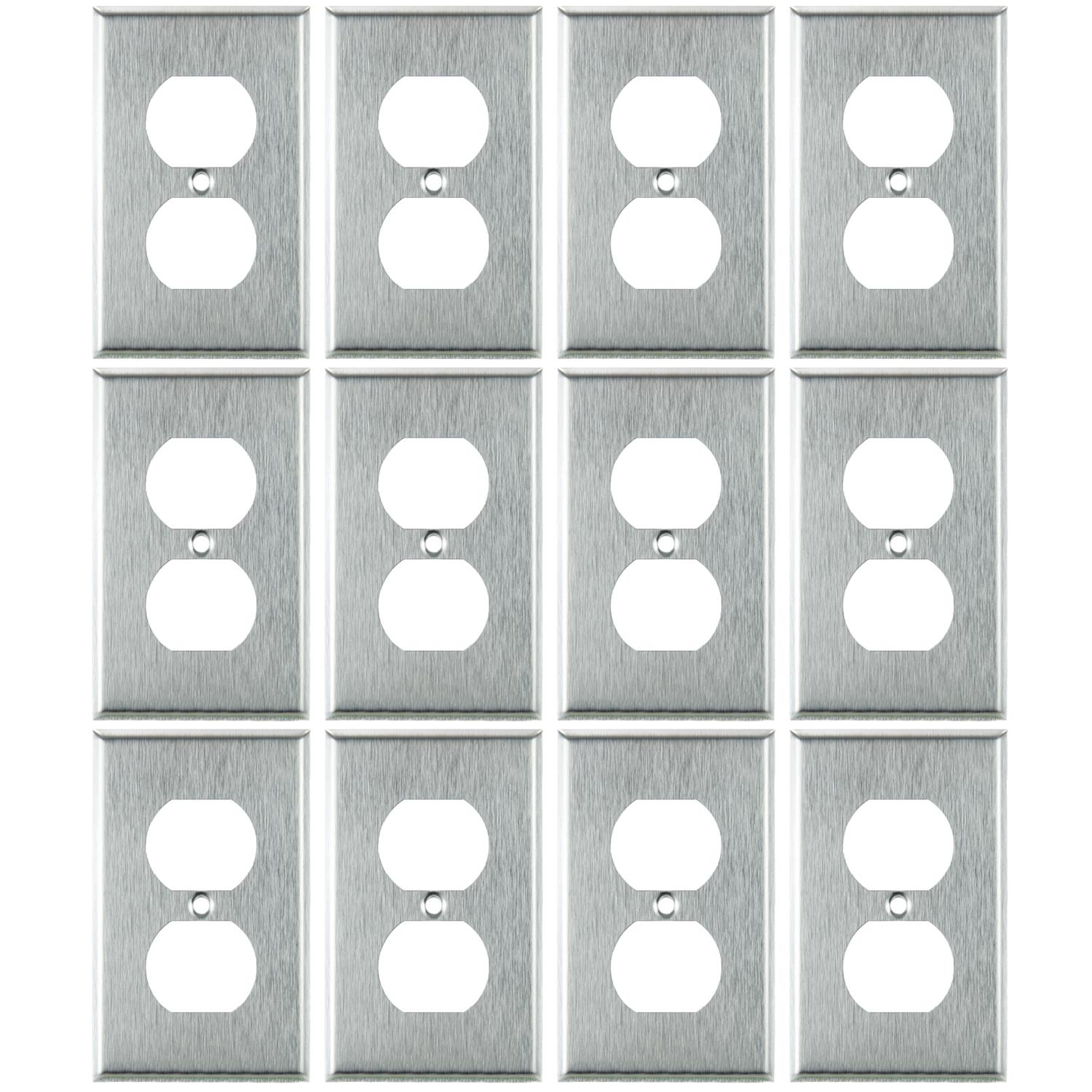 Sunlite E211/S 1 Gang Duplex Receptacle Plate, Steel - Cheap-Us