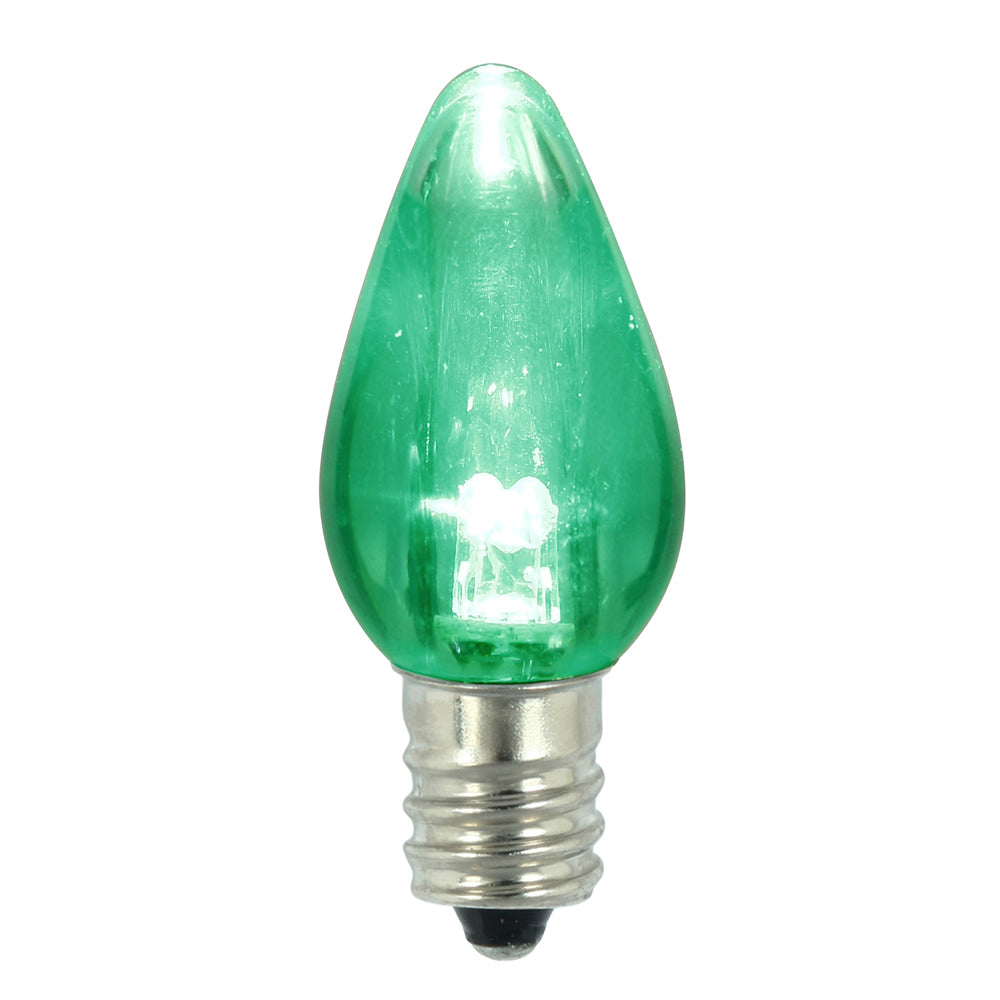 Vickerman C7 Twinkle Transparent Plastic LED Green Dimmable Bulb 25 per bag - Cheap-Us