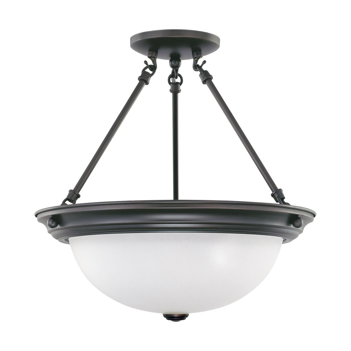 Satco Nuvo 2/3-Light 11/13/15-Inch Semi-Flush With Alabaster Glass/Frosted White Glass - 60W - 120V - Cheap-Us