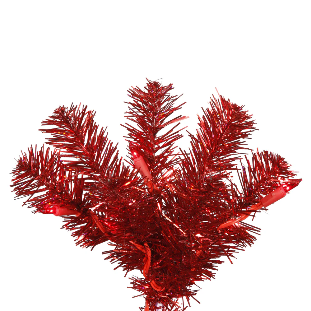 Vickerman 2' Red Pencil Artificial Christmas Tree Red Dura-lit LED Lights. - Cheap-Us