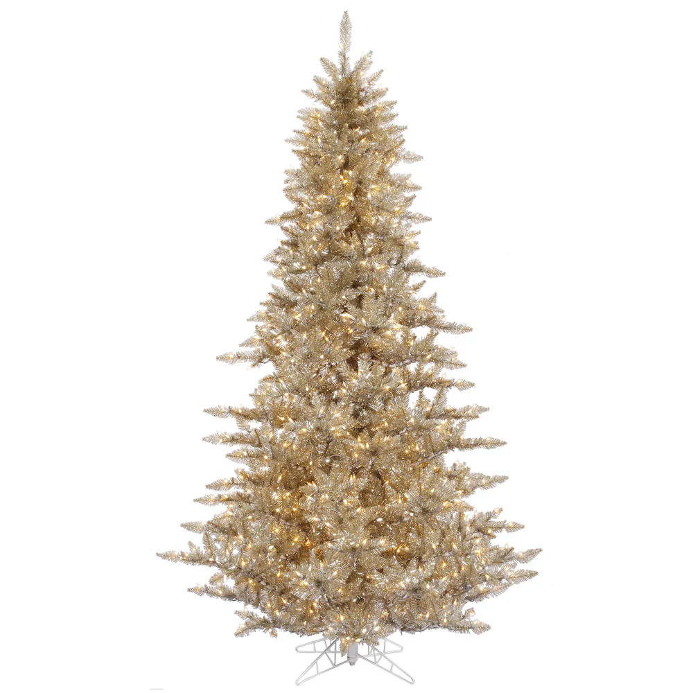 Vickerman 12' Champagne Fir Artificial Christmas Tree Warm White Dura-lit LED Lights - Cheap-Us