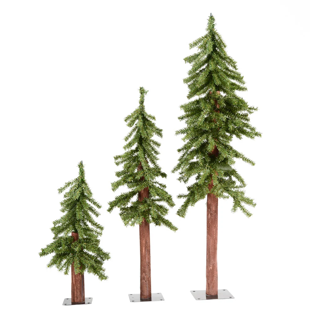 Vickerman 2' 3' 4' Natural Alpine Artificial Christmas Tree Set Unlit - Cheap-Us