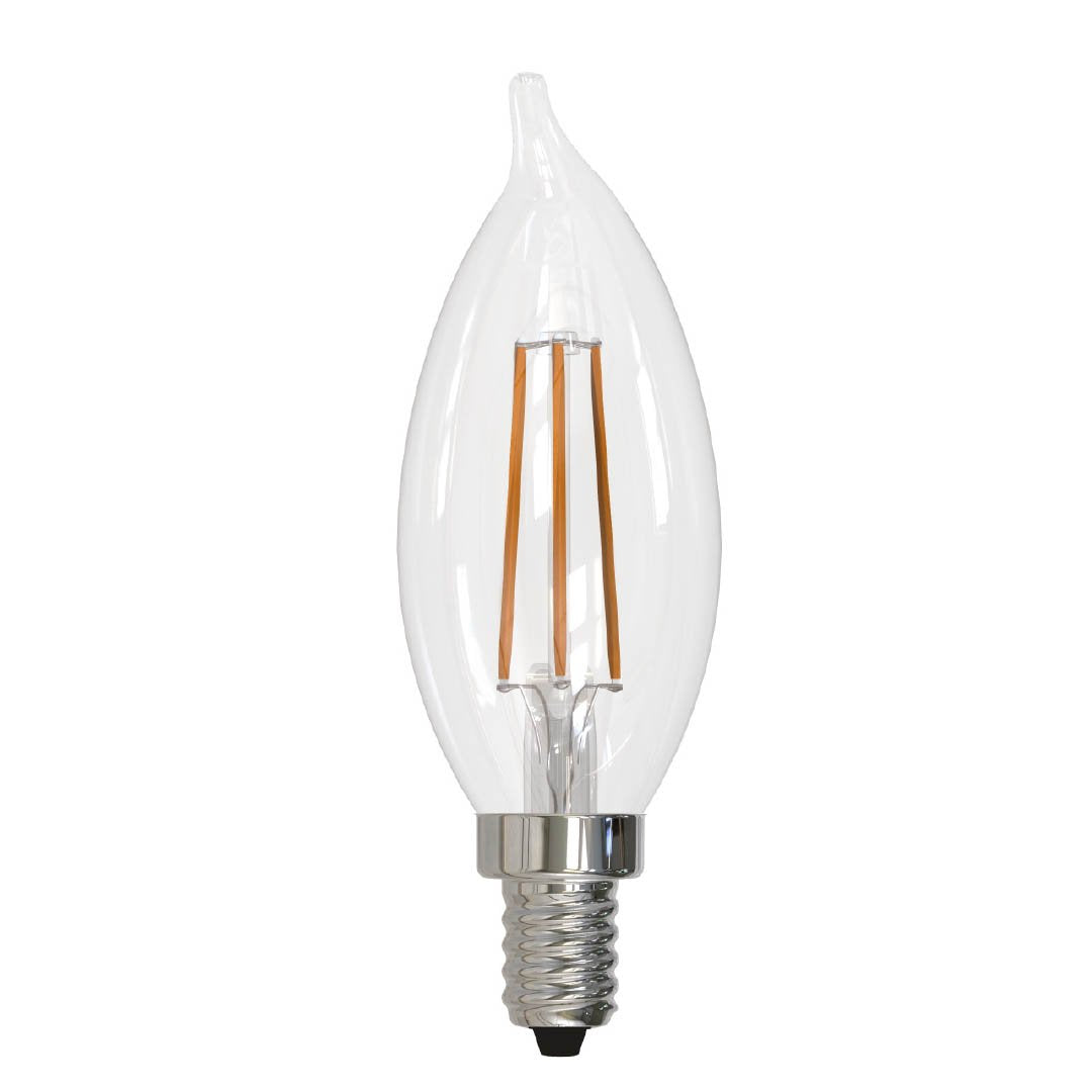 BULBRITE LED CA10 CANDELABRA SCREW (E12) 5W FULLY COMPATIBLE DIMMING FILAMENT LIGHT BULB 3000K/SOFT WHITE 60W INCANDESCENT EQUIVALENT 4PK (776629) - Cheap-Us