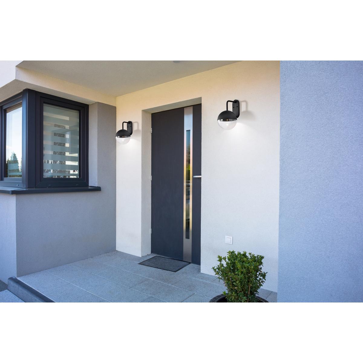 62-1618 ATMOSPHERE 10W LED LG WL LANT Atmosphere; 10W LED; Large Wall Lantern; Matte Black with Clear Seeded Glass - Cheap-Us