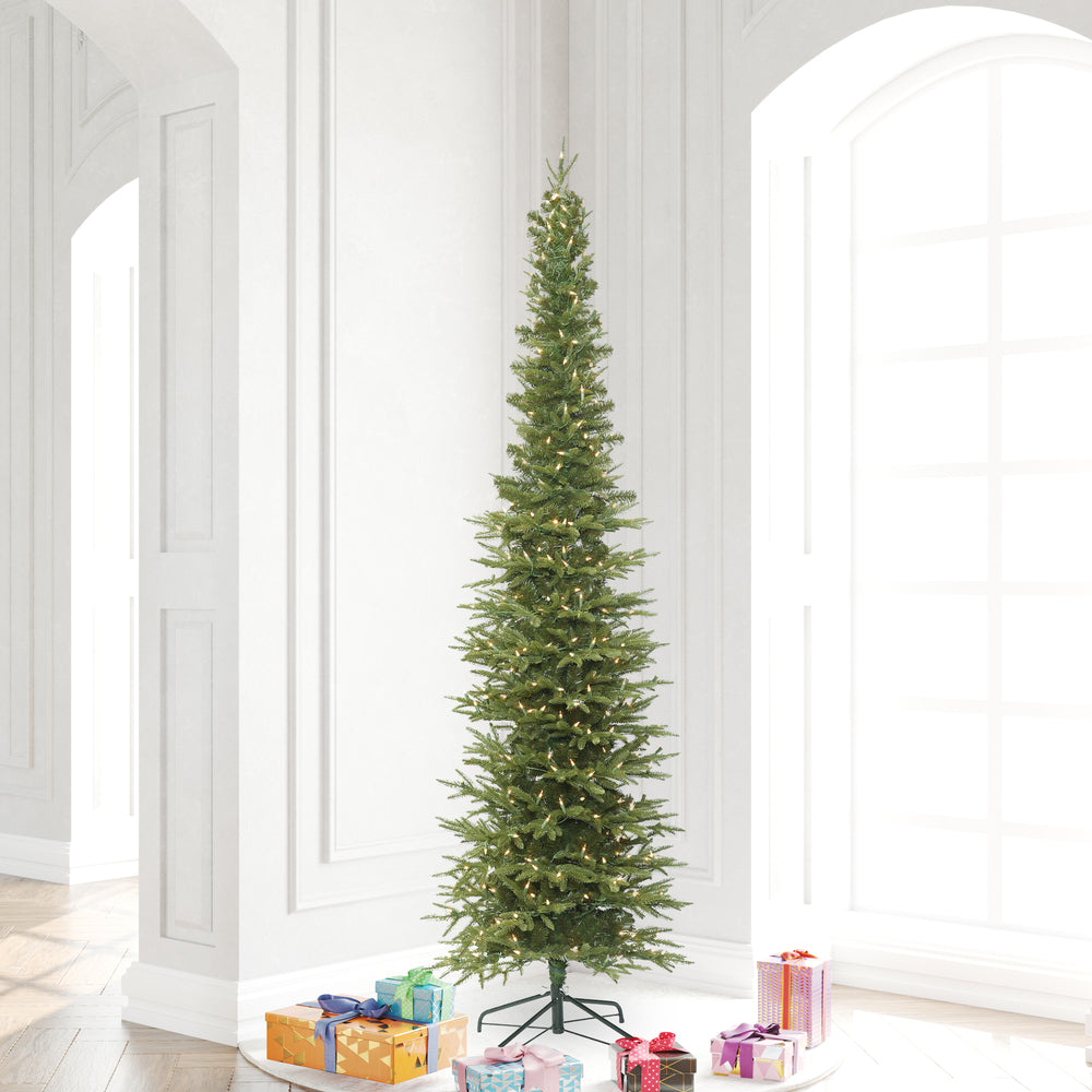 Vickerman 7.5' Bixley Pencil Fir Artificial Christmas Tree Warm White Dura-lit LED Lights - Cheap-Us