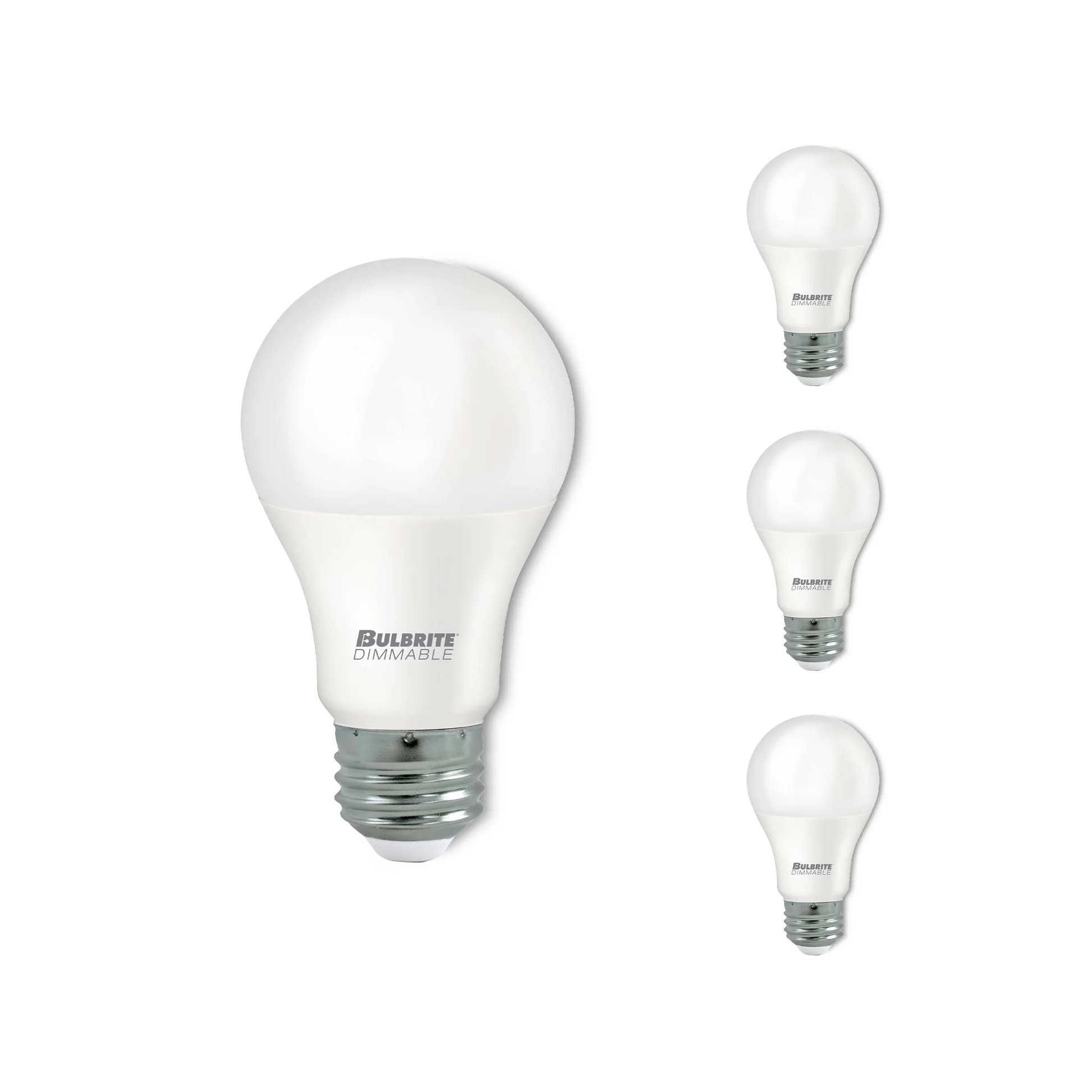 Bulbrite Pack of (4) 9 Watt Dimmable A19 Frost Finish Medium Screw (E26) LED Light Bulb - 800 Lumens, 2700K - Cheap-Us