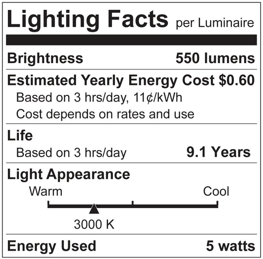 Luxrite LED Flame Tip Chandelier Light Bulb, E12 Candelabra Base, 5W, 3000K - Soft White, 500 Lumens, 80 CRI, Clear Finish, Dimmable (LR21595) - Cheap-Us