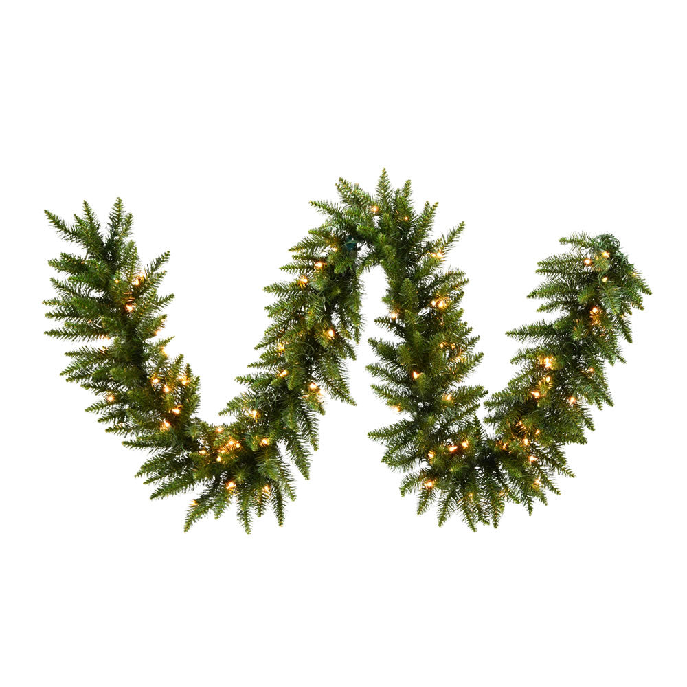 Vickerman 9' Camdon Fir Artificial Christmas Garland Clear Dura-lit Incandescent Mini Lights - Cheap-Us