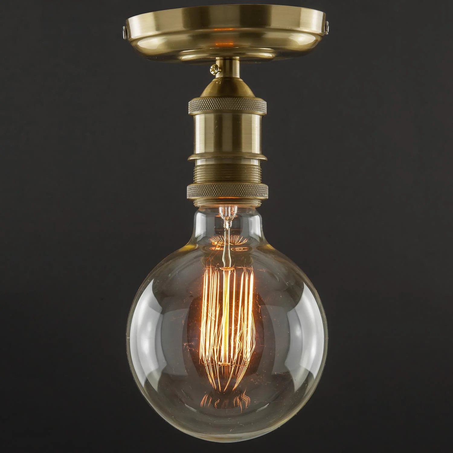 Sunlite Flush Mount Vintage Style Fixture, Brushed Bronze Finish, 72