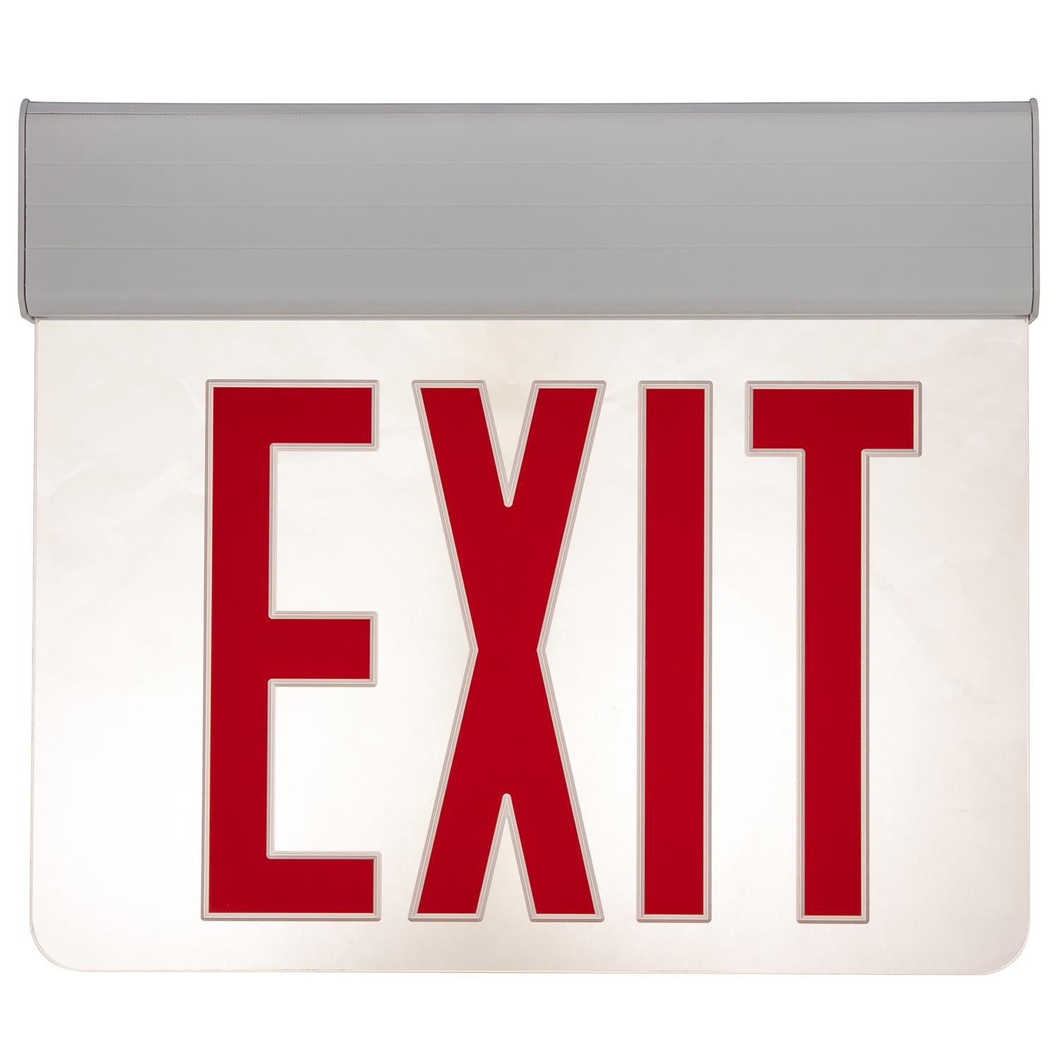 Sunlite Surface Mount Edge-Lit Exit Light, White Housing, Single Faced Clear Plate, NYC Approved, Universal Mounting Plate Included - Cheap-Us
