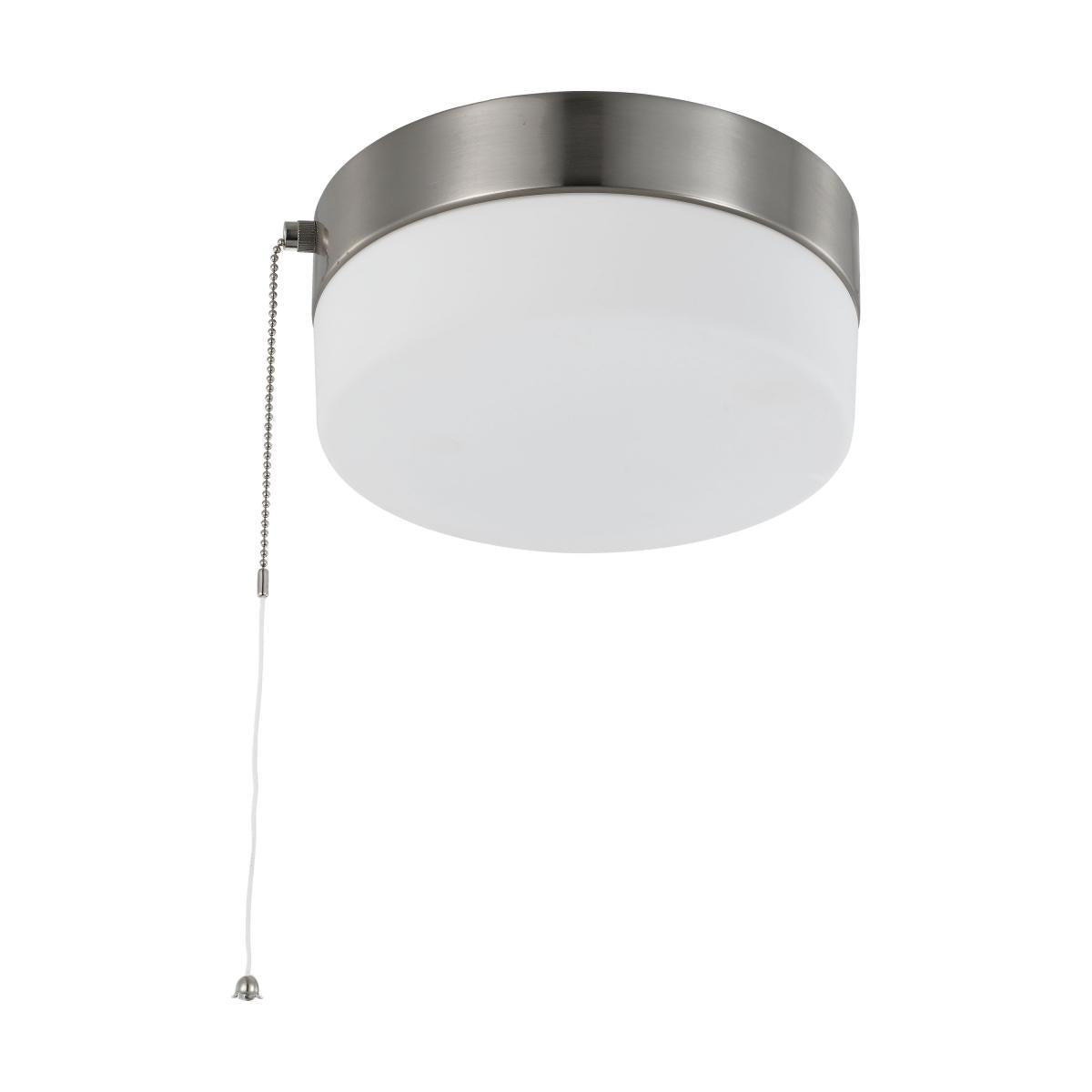 Satco Nuvo 10/11/12/13/16/17/19Watts, 5-13Inch; LED Flush Mount Fixture, With Pull Chain/Center Lock, Frosted/White Lens - Brushed Nickel/Mahogany Bronze Finish - Cheap-Us