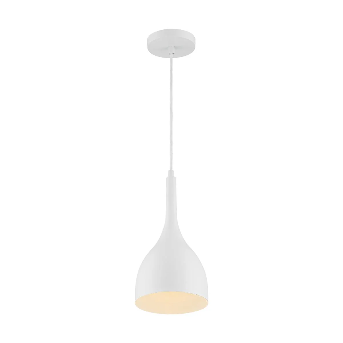 60-7096 BELLCAP 1LT SMALL PENDANT Bellcap - 1 Light Pendant with- Matte White Finish - Cheap-Us