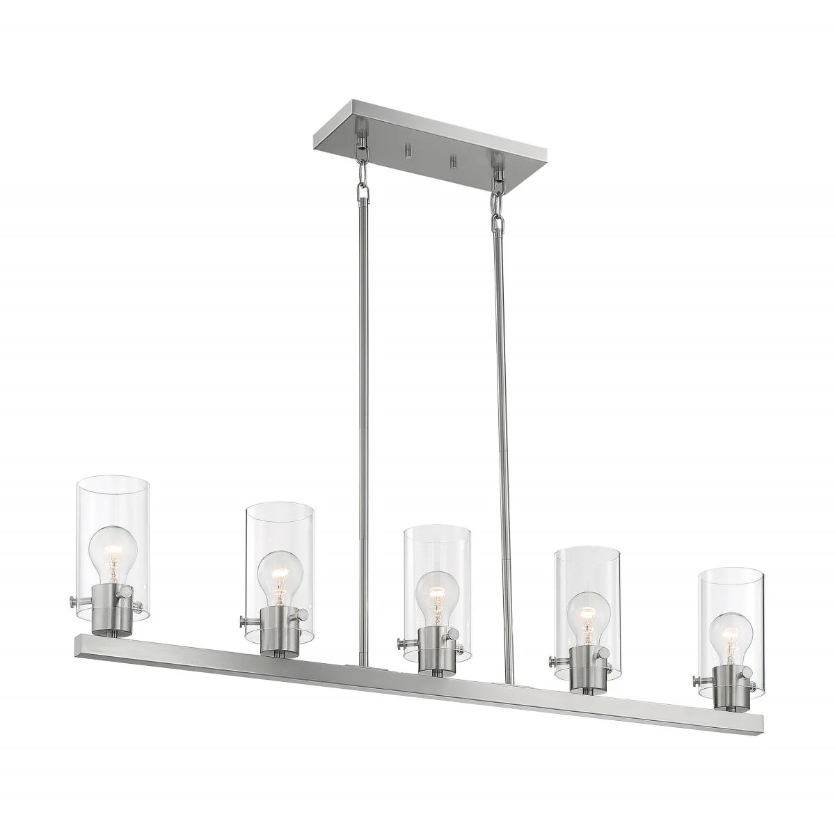 60-7176 SOMMERSET 5 LIGHT ISLAND PEND Sommerset - 5 Light Island Pendant with Clear Glass - Brushed Nickel Finish - Cheap-Us