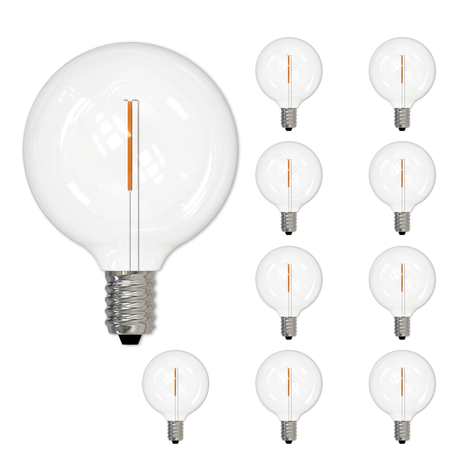 BULBRITE 1W LED BULB G16 FILAMENT 2700K WARM WHITE E12 CANDELABRA SCREW BASE 10PK - Cheap-Us