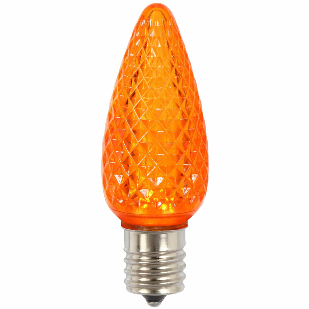 Vickerman C9 LED Orange Faceted Twinkle Bulb  Nickel Base bag of 25 - Cheap-Us