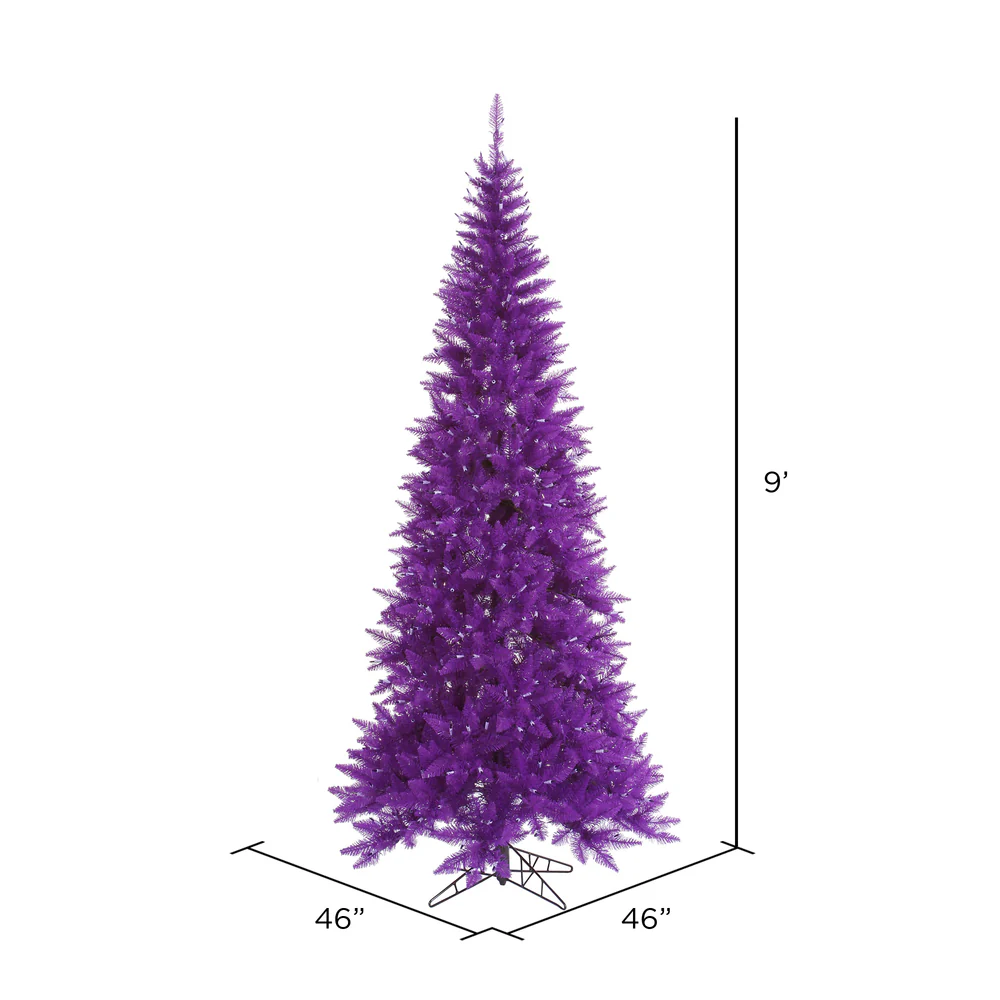 Vickerman 9' Purple Fir Slim Artificial Christmas Tree Unlit - Cheap-Us