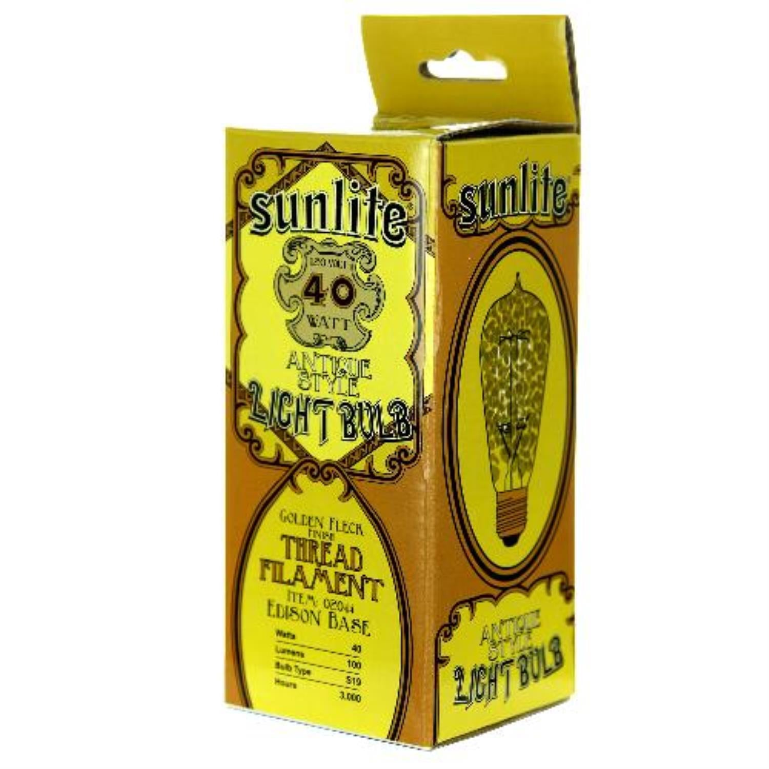 Sunlite 40 Watt Antique Edison S19, Medium Base, Golden Fleck - Cheap-Us