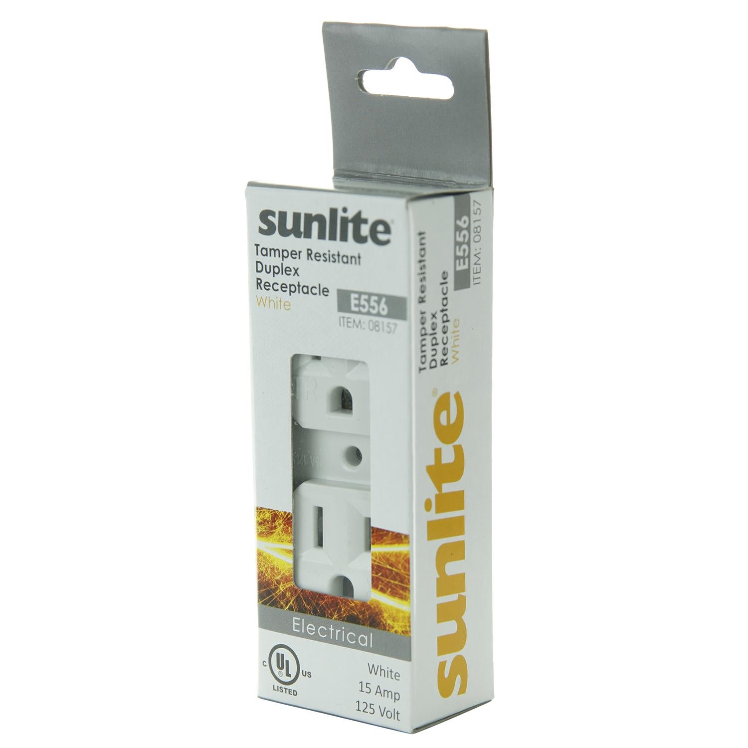 Sunlite E556/WH 15A Tamper Resistant Deplex Receptacle, White - Cheap-Us