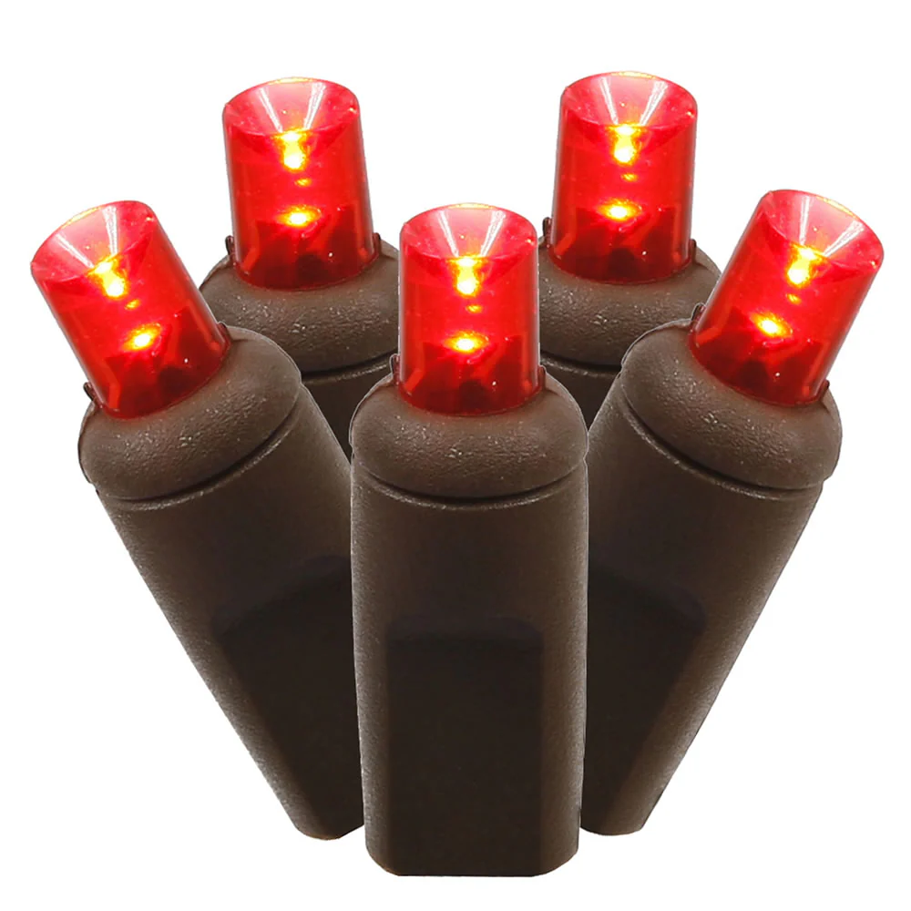 Vickerman 150 Red Wide Angle LED Single Mold Christmas Net Light Set Brown Wire - Cheap-Us