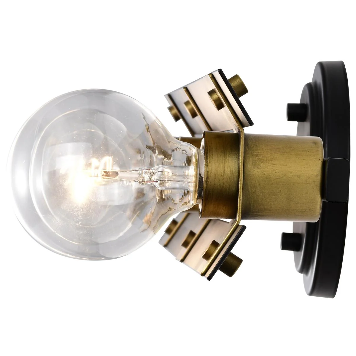 60-7865 MARSDEN 3 LIGHT VANITY Marsden 3 Light Vanity; Matte Black and Natural Brass Finish - Cheap-Us