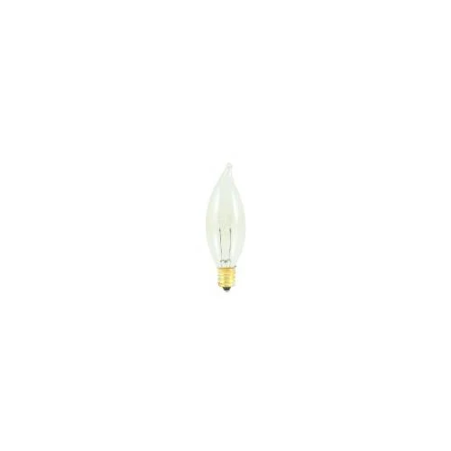 Bulbrite 25CFC/25/3 25 Watt Incandescent CA8 Flame Tip Chandelier Bulb, Candelabra Base, Clear - Cheap-Us