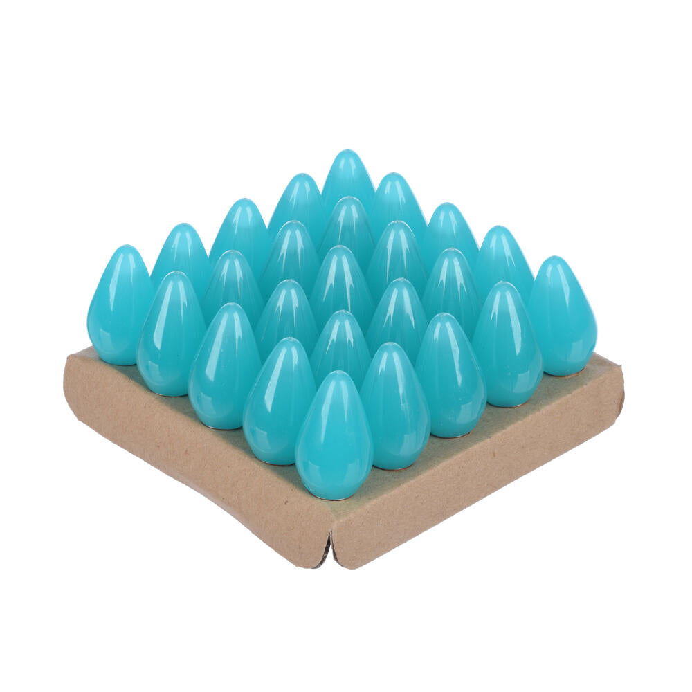 Vickerman C7 Ceramic LED Teal Twinkle Bulb  Nickel Base 120V .6 Watts 25 Bulbs per Pack - Cheap-Us