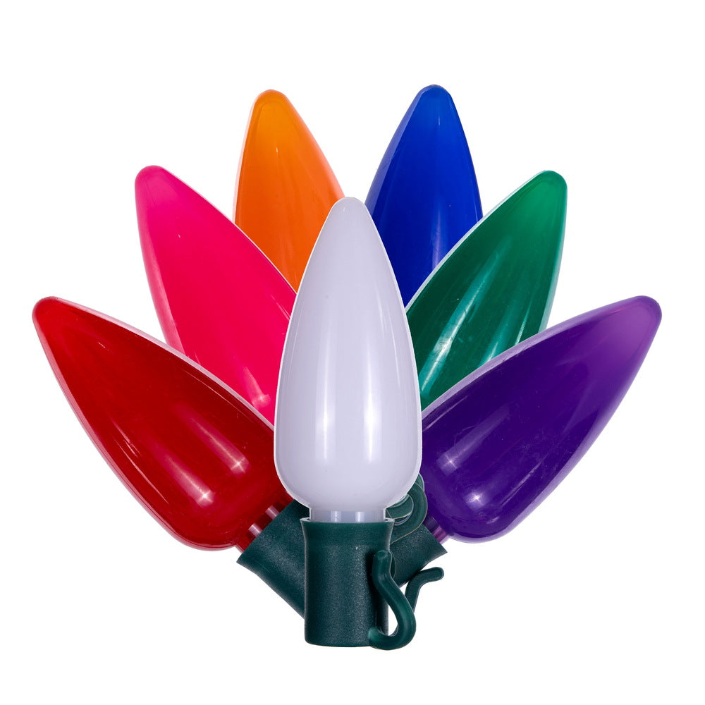 Vickerman 25 Multi-Colored Ceramic C9 LED Light on Green 22AWG Wire, 25'.- 2 Pack - Cheap-Us