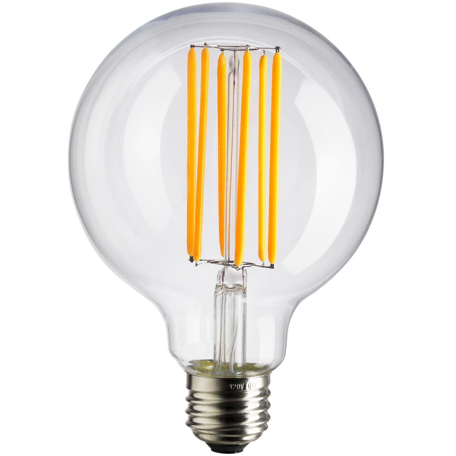 Sunlite LED Vintage G25 Globe 6W (40W Equivalent) Light Bulb Medium (E26) Base, Warm White - Cheap-Us